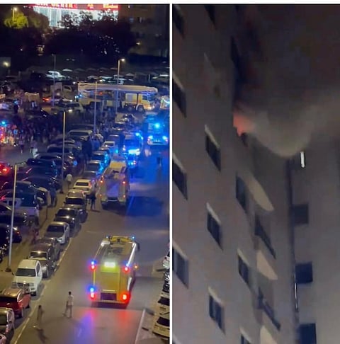 The blaze broke out around 10:45 pm in an apartment on the eighth floor of an 11-storey residential building.