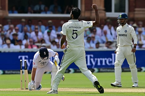 India suffered a dramatic top-order slump to set up a thrilling finale to the third Test against England at Lord's on Sunday.