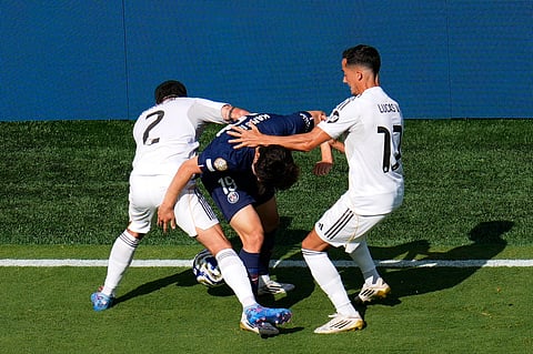 Discussions took place on the eve of the Club World Cup final between PSG and Chelsea.