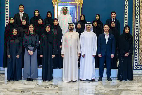 His Highness Sheikh Mohammed bin Rashid meets with top UAE school achievers in Dubai