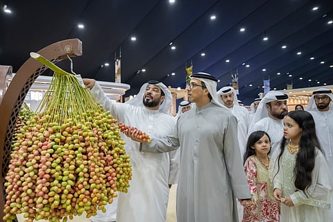 Sheikh Mansour bin Zayed Al Nahyan, Vice President, Deputy Prime Minister and Chairman of the Presidential Court visits the 21st Liwa Date Festival in Liwa City, Al Dhafra Region.