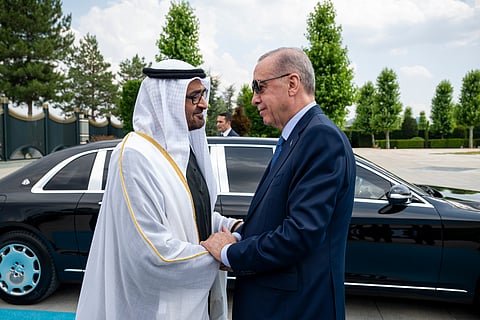 Sheikh Mohamed is received by Recep Tayyip Erdogan, President of Turkey.