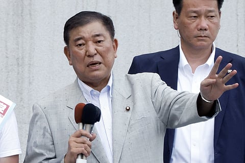Japan's Prime Minister Shigeru Ishiba during his campaign for elections.