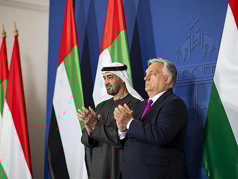 UAE President His Highness Sheikh Mohamed bin Zayed Al Nahyan and His Excellency Viktor Orbán, Prime Minister of Hungary