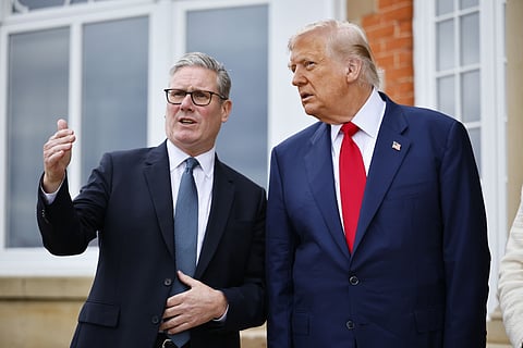 Keir Starmer and US President Donald Trump in Turnberry, Scotland, on July 28.