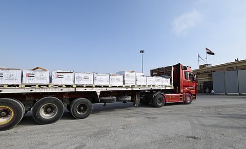 38 UAE humanitarian aid trucks enter Gaza as part of 'Operation Chivalrous Knight 3'