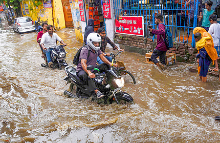 Waterlogging brought Bihar's capital Patna to a standstill after 12 hours of rain.