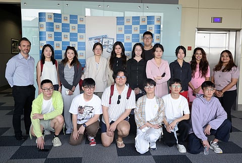 Students from Shenzhen, China, visited the main office and printing press of Gulf News, Dubai, in July, 2025.