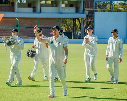 Matt Henry claims 6-39 as New Zealand bundle out Zimbabwe for 149; Conway scores fifty as the visitors make a strong start on the opening day of the first Test at Queens Sports Club in Bulawayo, Zimbabwe, on Wednesday.