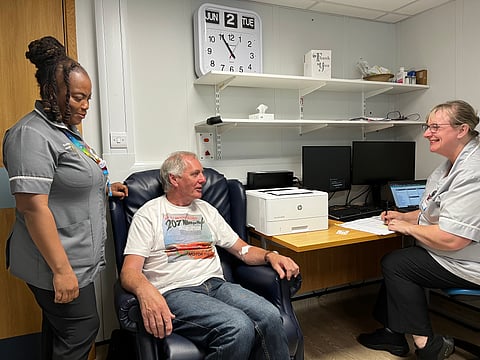 Ian Robinson takes part in the study at University Hospital Southampton.