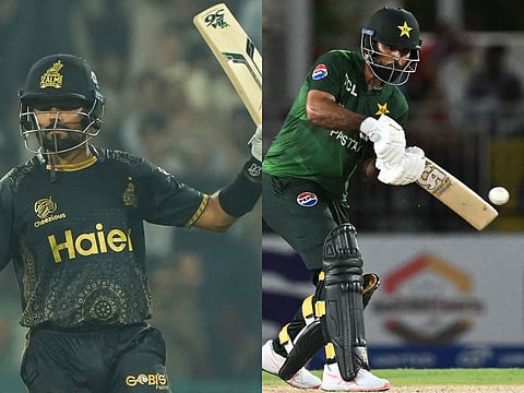 Injury to Fakhar Zaman (right) during the Twenty20 series against the West Indies has opened the debate for the return of Babar Azam for the Asia Cup.