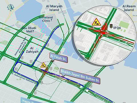 Partial road closure announced at Sheikh Zayed bin Sultan and Al Falah intersection in Abu Dhabi