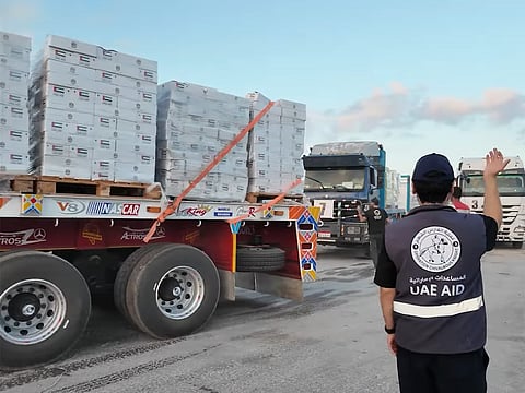 UAE sends 214 aid trucks with 4,565 tonnes of relief into Gaza