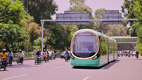 Pakistan's first trackless electric tram trial run in Lahore