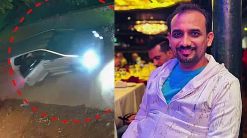 A combo image showing CCTV footage of the kidnapping incident and a photo of VP Shameer.