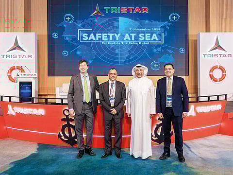 Tim Coffin, CEO of the Maritime Logistics division of Tristar, and Eugene Mayne, Founder and CEO of Tristar Group, at 6th Tristar Safety at Sea Conference in 2024