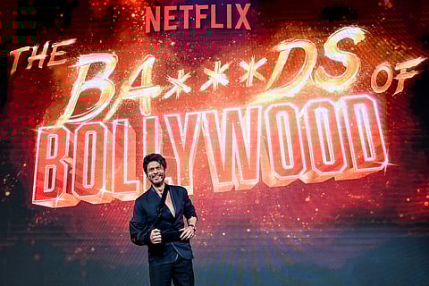 Bollywood actor Shah Rukh Khan hosts a preview of his son Aryan Khan’s directorial debut, Netflix’s series 'The Ba***ds of Bollywood’, in Mumbai on 20 August, 2025.