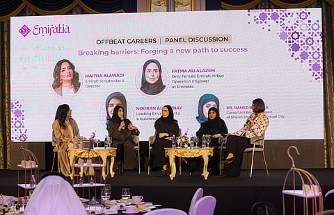 Emirati leaders speaking at the last edition of Emiratia