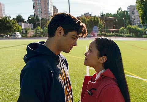 Lana Condor and Noah Centineo in To All The Boys film.