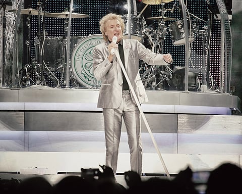 Rod Stewart performs on stage at Madison Square Garden