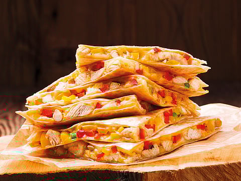 Protein-packed quesadilla triangles