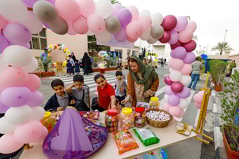 Students were given a warm welcome with sweets and colourful decorations at Pakistan Education Academy in Dubai.