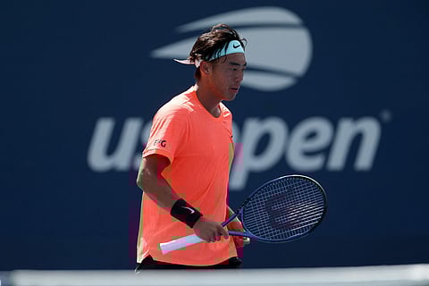 Coleman Wong of Hong Kong, China looks on against Aleksandar Kovacevic of the United States during their Men's Singles First Round match on Day Two of the 2025 US Open at USTA Billie Jean King National Tennis Center on August 25, 2025 in the Flushing neighborhood of the Queens borough of New York City.