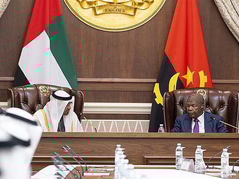 President His Highness Sheikh Mohamed bin Zayed Al Nahyan with His Excellency João Manuel Lourenço, President of the Republic of Angola