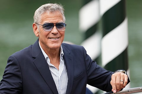 George Clooney arrives at the 82nd edition of the Venice Film Festival in Venice, Italy, on Wednesday, Aug. 27, 2025. (Photo by Scott A Garfitt/Invision/AP)