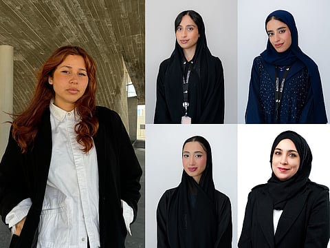From left: Sara bin Safwan, Fatima Ahmed Al Maazmi, Wadeema Suliman Alhammadi, Mariam Mahmoud Alzadjali, and Laila Ahmed Al Rais.