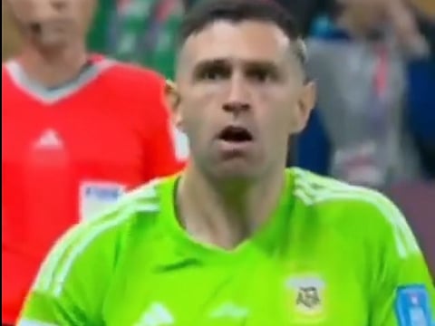 Argentina goalkeeper Emi Martinez doing the Pushpa moves in the promotional video released by the Argentina Football Association.