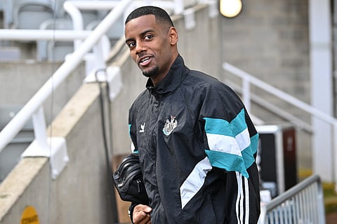 Newcastle United's Alexander Isak arrives for the English Premier League football match. The Swedish striker has joined Liverpool in a record deal.