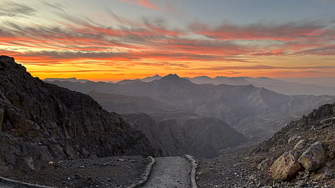 A mesmerizing sunrise at Wadi Shah, Ras Al Khaimah.