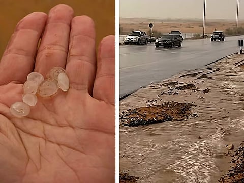 Hhail was reported over Dubai's Margham area.