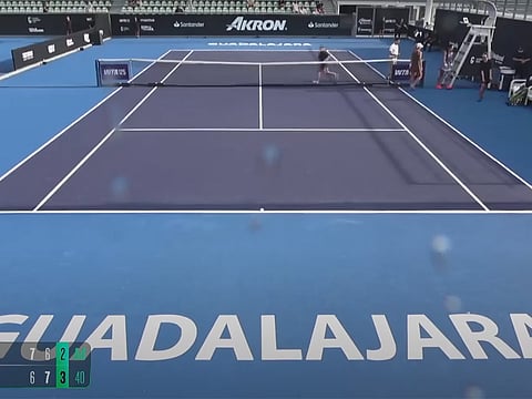 The Round of 16 match was suspended on Thursday due to rain.