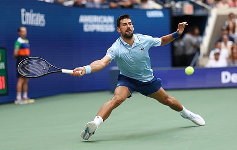 Novak Djokovic of Serbia in action at the US Open.