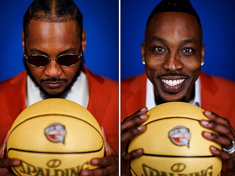 Carmelo Anthony (L) and Dwight Howard (R).