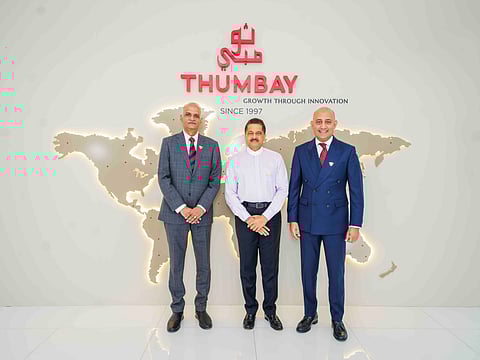 Dr Thumbay Moideen – Founder President, Thumbay Group along with the new appointed Chancellor and Vice Chancellor of Gulf Medical University