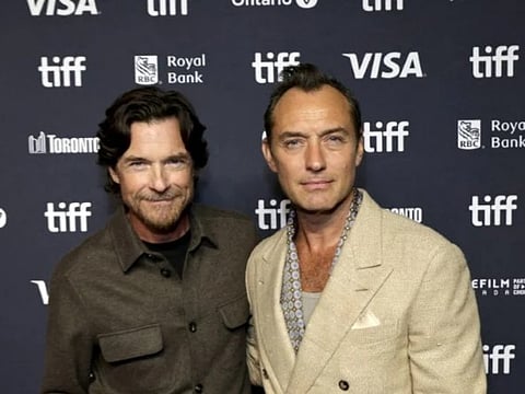 Jason Bateman and Jude Law attend the premiere of "Black Rabbit" during the 2025 Toronto International Film Festival.