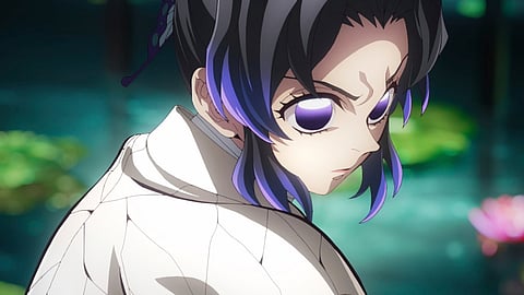 This image released by Sony Pictures Entertainment shows a scene from "Demon Slayer: Kimetsu no Yaiba – Infinity Castle." (Sony Pictures Entertainment via AP)