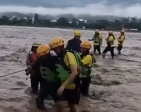The Chandrabhaga River in Rishikesh has been overflowing after the cloudburst.