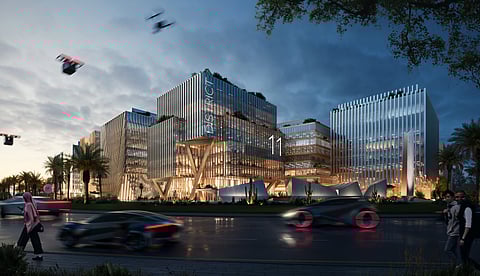 Spanning 3 million sq. ft. on Sheikh Mohammed bin Zayed Road, the project blends Smart City technology with sustainable, human-focused design.