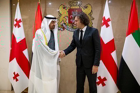 Sheikh Mohamed with Prime Minister Irakli Kobakhidz