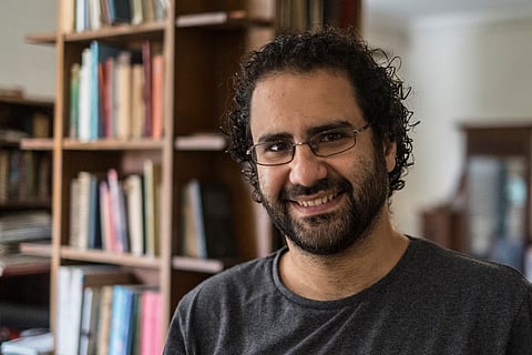 Egyptian activist and blogger Alaa Abdel Fattah gives an interview at his home in Cairo on May 17, 2019.