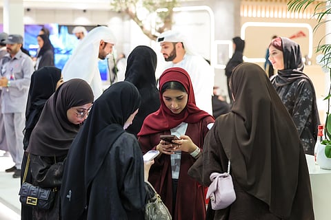 Attendees at the Ru’ya, Careers UAE job fair at the Dubai World Trade Centre.