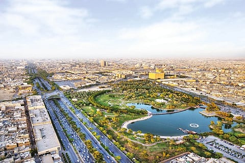 14 km of pedestrian pathways, new cycling tracks, green spaces and plazas aim to make Saudi capital more liveable and people-focused