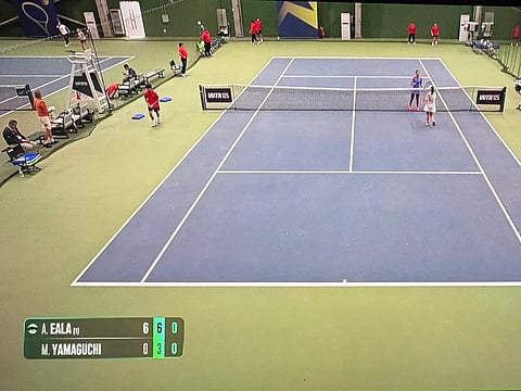 Alex Eala dominates Mei Yamaguchi 6-0, 6-3.