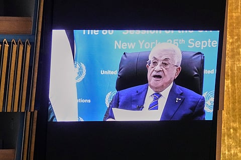 Abbas was forced to address the UN General Assembly by video after the United States took the unusual step of denying him a visa to come to New York.