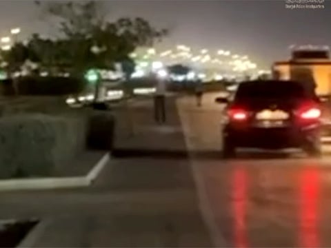 Sharjah Police impound car driven on pedestrian walkway