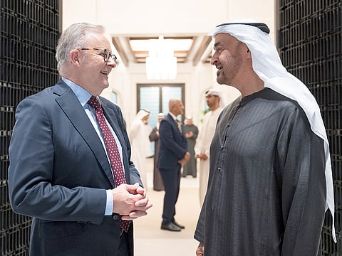 President His Highness Sheikh Mohamed bin Zayed Al Nahyan and Anthony Albanese, Prime Minister of Australia.